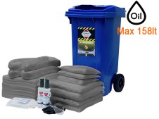 Bidone carrellato Carvel 480x560x935mm con materiale assorbente universale, 158lt