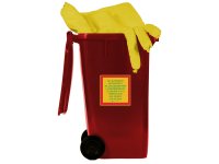Bidone carrellato Carvel 580x735x1065mm con materiale assorbente prodotti chimici, 346lt