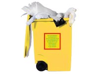 Bidone carrellato Carvel 625x860x1096mm con materiale assorbente per olio, 337lt