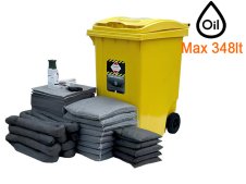 Bidone carrellato Carvel 625x860x1096mm con materiale assorbente universale, 348lt