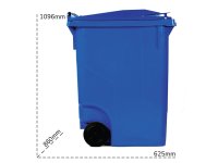 Bidone carrellato portarifiuti Carvel 625x860x1096mm in polietilene, 360lt