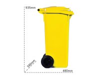 Bidone carrellato portarifiuti Carvel 480x560x935mm in polietilene, 120lt