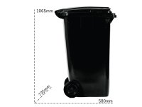 Bidone carrellato portarifiuti Carvel 580x735x1065mm in polietilene, 240lt