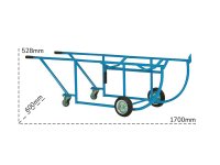Carrello portafusti ribaltabile Carvel 600x1700x528mm per fusti metallici 220lt, portata 300Kg