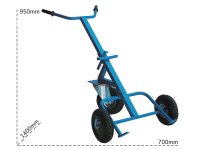 Carrello portafusti a 3 ruote Carvel 700x1400x950mm per fusti metallici 220lt, portata 300Kg