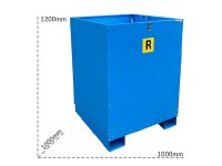 Contenitore porta Big Bag Carvel 1000x1000x1200mm con coperchio incernierato,1200lt