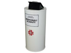 Contenitore in acciaio Carvel 400x840mm per raccolta medicali scaduti, 100lt