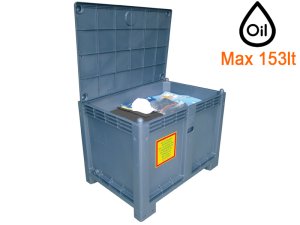 Contenitore carrellato Carvel 1000x700x650mm con materiale assorbente universale, 153lt