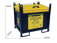 Contenitore in metallo/PP Carvel 920x710x840mm sovrapponibile per batterie esauste, 250lt
