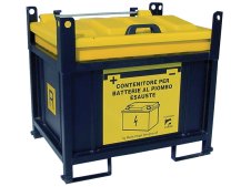 Contenitore in metallo/PP Carvel 920x710x840mm sovrapponibile per batterie esauste, 250lt