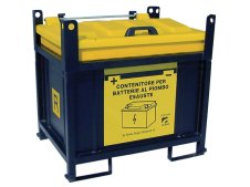 Contenitore in metallo/PP Carvel 1130x830x1040mm sovrapponibile per batterie esauste, 550lt