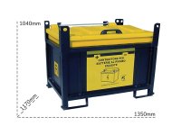 Contenitore in metallo/PP Carvel 1350x1170x1040mm sovrapponibile per batterie esauste, 850lt