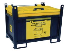 Contenitore in metallo/PP Carvel 1350x1170x1040mm sovrapponibile per batterie esauste, 850lt