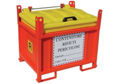 Contenitore in metallo/PP Carvel 920x710x840mm sovrapponibile per rifiuti pericolosi, 250lt