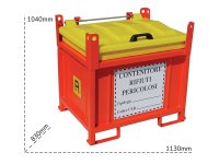 Contenitore in metallo/PP Carvel 1130x830x1040mm sovrapponibile per rifiuti pericolosi, 550lt