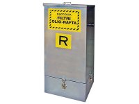 Contenitore di raccolta in acciaio Carvel 500x500x1000mm per filtri olio usati, capacità 250lt