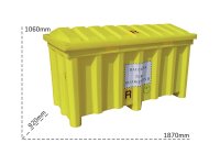 Contenitore in polietilene Carvel 1870x920x1060mm per raccolta neon esausti, 900lt