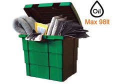 Contenitore polietilene Carvel 650x500x570mm con materiale assorbente universale, 98lt