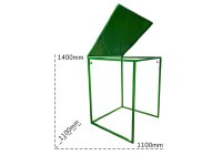 Contenitore porta Big Bag Carvel 1100x1100x1400mm in acciaio con coperchio