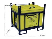 Contenitore in PP Carvel 920x710x840mm sovrapponibile per batterie esauste, 250lt