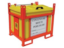 Contenitore in PP Carvel 920x710x840mm sovrapponibile per rifiuti pericolosi, 250lt