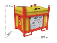 Contenitore in PP Carvel 1130x830x1040mm sovrapponibile per rifiuti pericolosi, 550lt