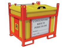 Contenitore in PP Carvel 1130x830x1040mm sovrapponibile per rifiuti pericolosi, 550lt