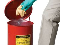 Contenitore per rifiuti infiammabili o oleosi Carvel 302x403mm con apertura a pedale, 20lt