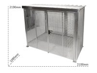 Deposito di stoccaggio esterno Carvel 2100x1085x2190mm in acciaio zincato per 32 bombole gas