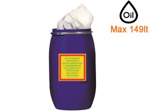 Kit assorbimento per oli e derivati petrolio Carvel in fusto, capacità 149lt