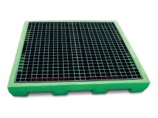 Piattaforma di contenimento modulare Carvel 1320x1320mm in polietilene, capacità 160 litri