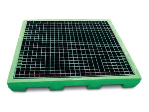 Piattaforma di contenimento modulare Carvel 1320x1320mm in polietilene, capacità 160 litri