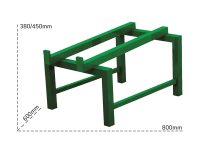 Supporto orizzontale inclinato in metallo Carvel 800x600x450mm per un fusto da 220lt