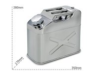 Tanica in acciaio inox a sezione rettangolare Carvel 350x17x280mm tappo di sicurezza, 10lt