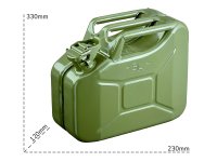 Tanica in metallo a sezione rettangolare Carvel 230x120x330mm tappo di sicurezza, 5lt