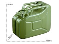 Tanica in metallo a sezione rettangolare Carvel 350x160x300mm tappo di sicurezza, 10lt