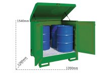 Vasca di raccolta a tenuta stagna coperta Carvel 1350x1260x1540mm sostanze pericolose, 330lt