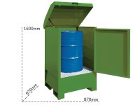 Vasca di raccolta a tenuta stagna coperta Carvel 870x870x1600mm sostanze pericolose, 224lt