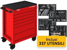 Cassettiera mobile Kraftwerk LT700 con 7 cassetti e 337 utensili inclusi