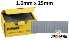 Groppini 16 gauge galvanizzati diritti 1.6x25mm DeWalt (5000pz) Groppini 16 gauge galvanizzati diritti 1.6x25mm DeWalt (5000pz)