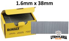 Groppini 16 gauge galvanizzati diritti 1.6x38mm DeWalt (2500pz)