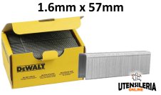 Groppini 16 gauge galvanizzati diritti 1.6x57mm DeWalt (2500pz) Groppini 16 gauge galvanizzati diritti 1.6x57mm DeWalt (2500pz)