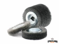 Rullo in filo d'acciaio inox per legno e acciaio inox 100x12mm Rullo in filo d'acciaio inox per legno e acciaio inox 100x12mm
