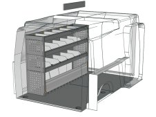 Scaffalatura, pianale e divisori Fami Store Van per allestimento Fiat Doblò