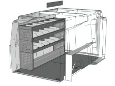 Allestimento Fiat Doblò Scaffalatura, pianale e divisori Fami Store Van L2