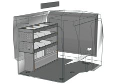 Allestimento Fiat Fiorino Scaffalatura, pianale e divisori Fami Store Van
