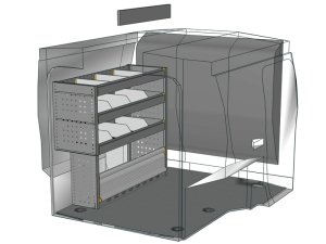 Allestimento Fiat Fiorino Scaffalatura, pianale e divisori Fami Store Van