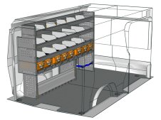 Scaffalatura, pianale, divisori e contenitori Fami Store Van per allestimento Fiat Scudo