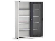 Armadio officina Fami Perfom 1428x600x2000mm con ante scorrevoli policarbonato e 4 ripiani