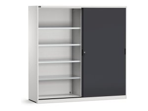 Armadio officina Fami Perfom 2040x600x2000mm con ante scorrevoli e 8 ripiani fessurati